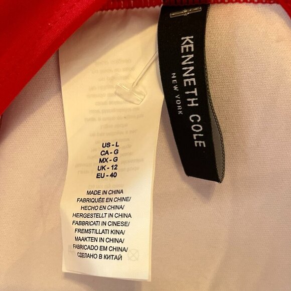 Kenneth Cole Woman's Red Cutout Halter Summer Beach One-Piece Swimsuit Sz Lr - Picture 5 of 10